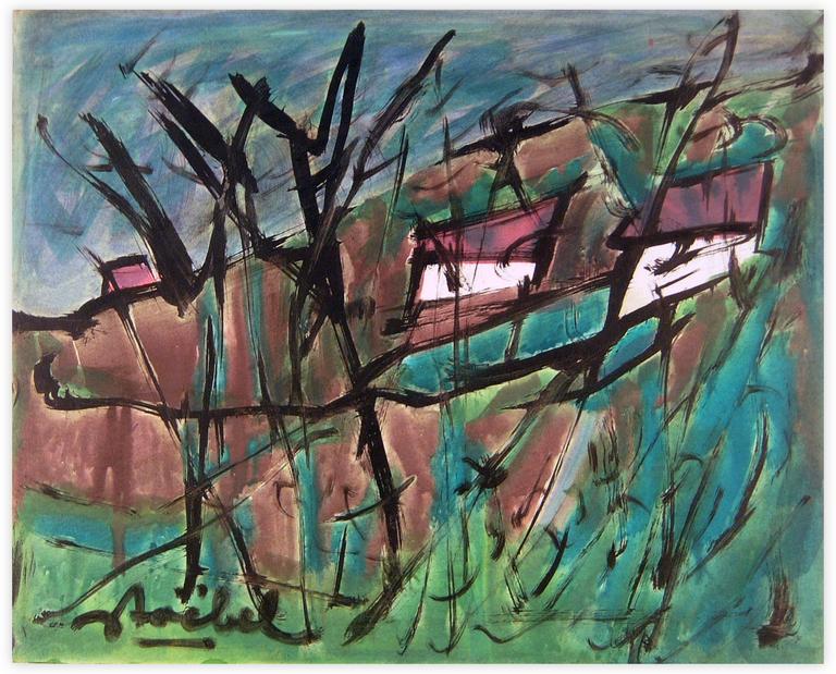 Catalogue raisonné, Edgar Stoëbel, landscape by storm — 