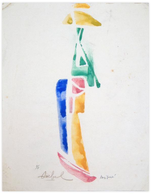 Catalogue raisonné, Edgar Stoëbel, impression 1/1 bois gravé - abstract — 