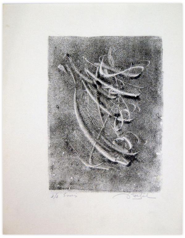Catalogue raisonné, Edgar Stoëbel, litho 3/3 essais - abstract calligraphic — 