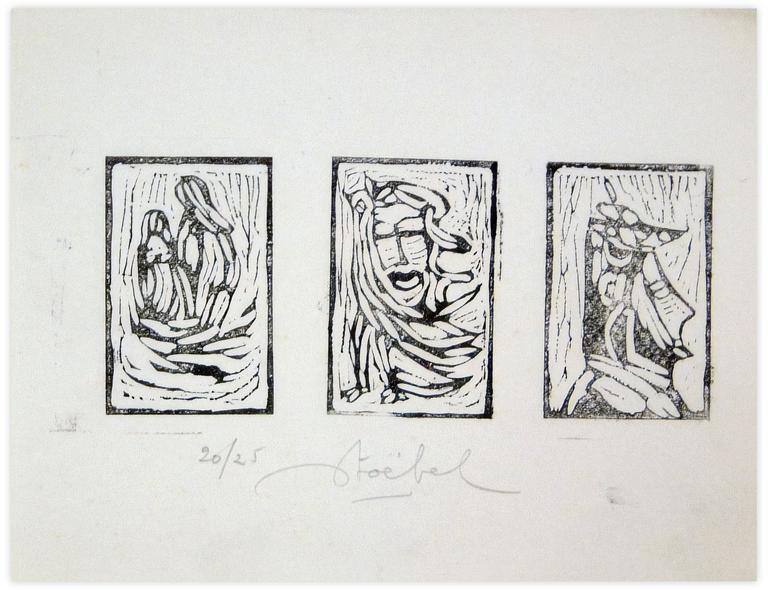 Catalogue raisonné, Edgar Stoëbel, linogravure 20/25 - triptyque — 