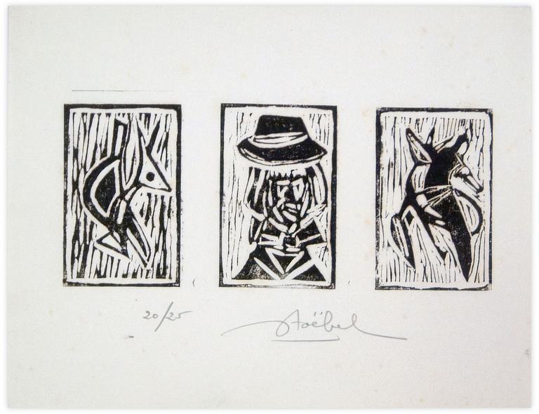 Catalogue raisonné, Edgar Stoëbel, linogravure 20/25 - triptyque — 