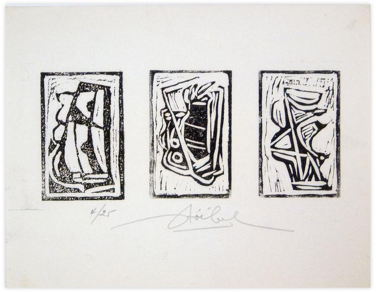 Catalogue raisonné, Edgar Stoëbel, linogravure 4/25 - triptyque — 