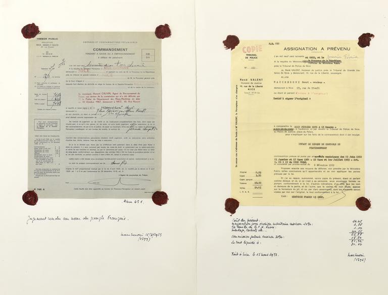 Catalogue raisonné, Henri Maccheroni, Diptyque, Les Actions pro-verbales - 1973