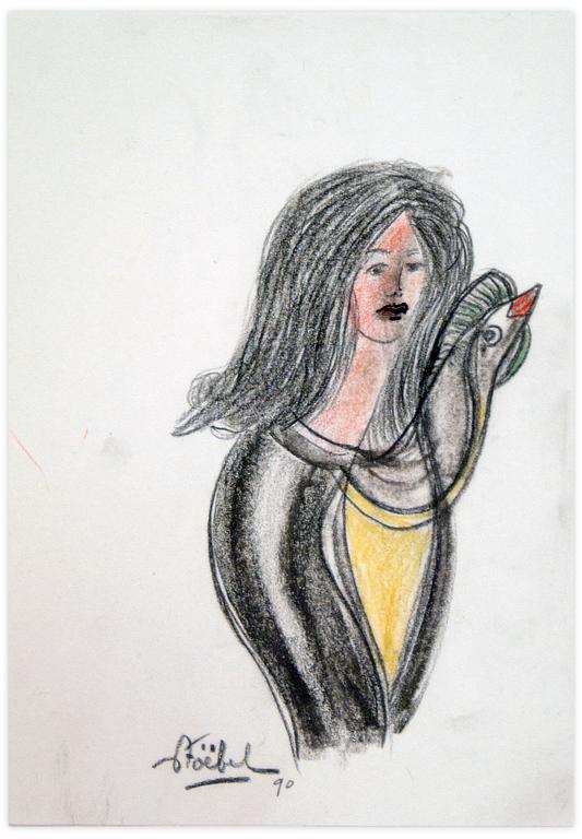 Catalogue raisonné, Edgar Stoëbel, femme et oiseau — 