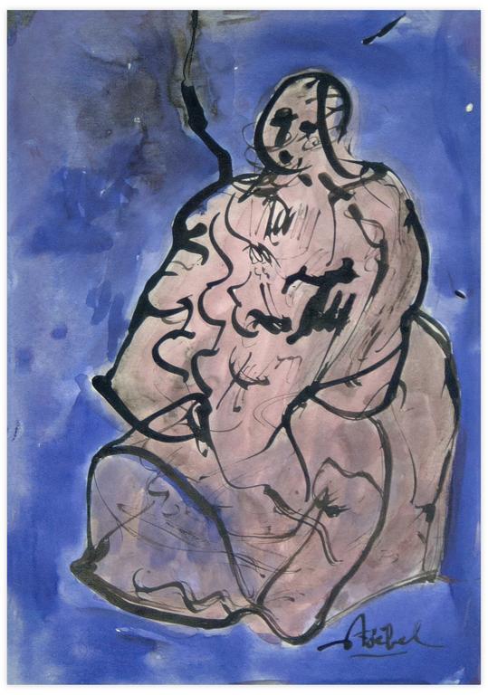 Catalogue raisonné, Edgar Stoëbel, character on a blue background — 