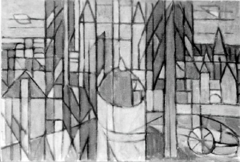 Catalogue raisonné, Hans Seiler, Le pigeonnier et l'église, circa 1946