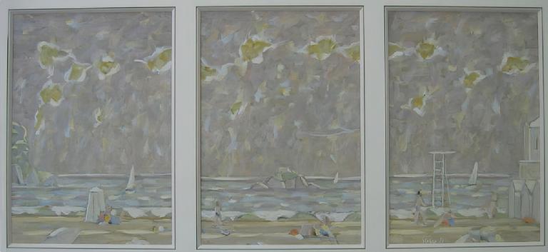 Catalogue raisonné, Hans Seiler, La plage de Tréboul (triptyque), 1966