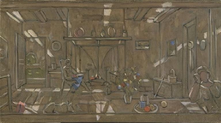Catalogue raisonné, Hans Seiler, Intérieur à la cheminée, 1977