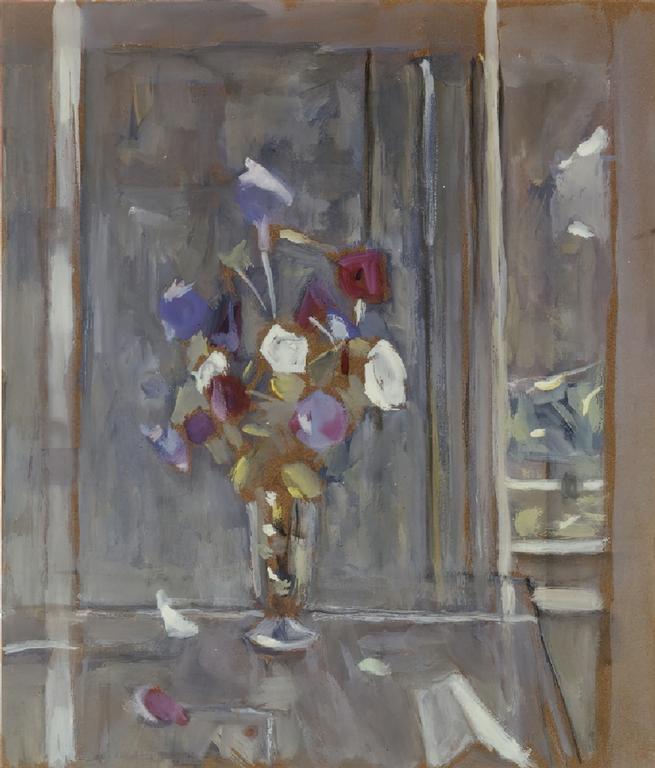 Catalogue raisonné, Hans Seiler, Pétunias sur fond gris, circa 1980