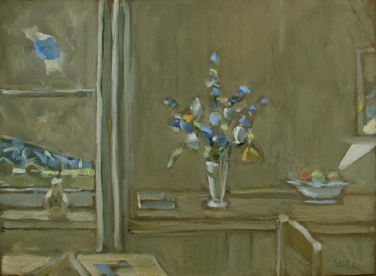 Catalogue raisonné, Hans Seiler, Fleurs bleues devant la fenêtre, circa 1980