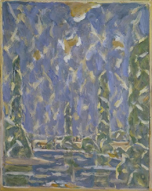Catalogue raisonné, Hans Seiler, La rivière bleue et les peupliers, circa 1980