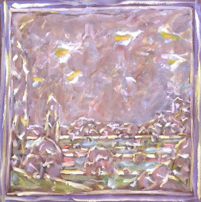 Catalogue raisonné, Hans Seiler, Vue de la terrasse (mauve), circa 1980