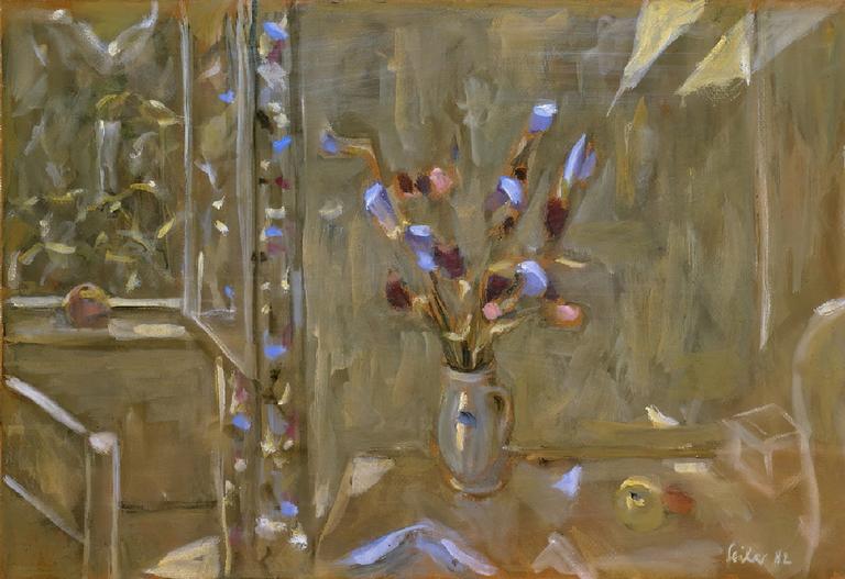 Catalogue raisonné, Hans Seiler, Intérieurs aux fleurs bleues, 1982