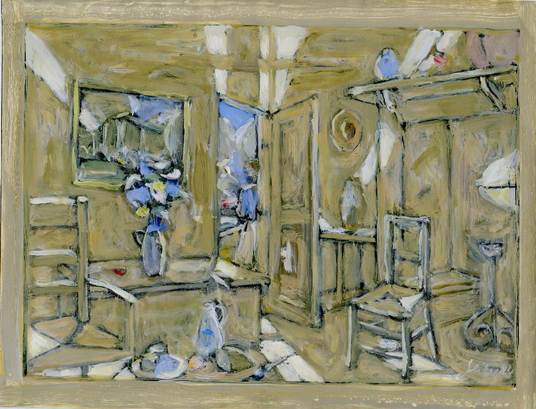 Catalogue raisonné, Hans Seiler, Interieur beige à la cheminée, 1982