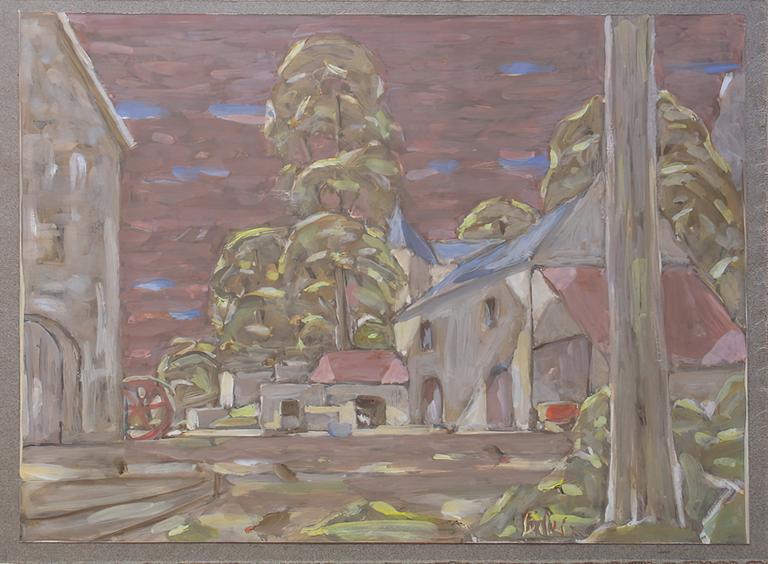 Catalogue raisonné, Hans Seiler, Cour de ferme, circa 1984