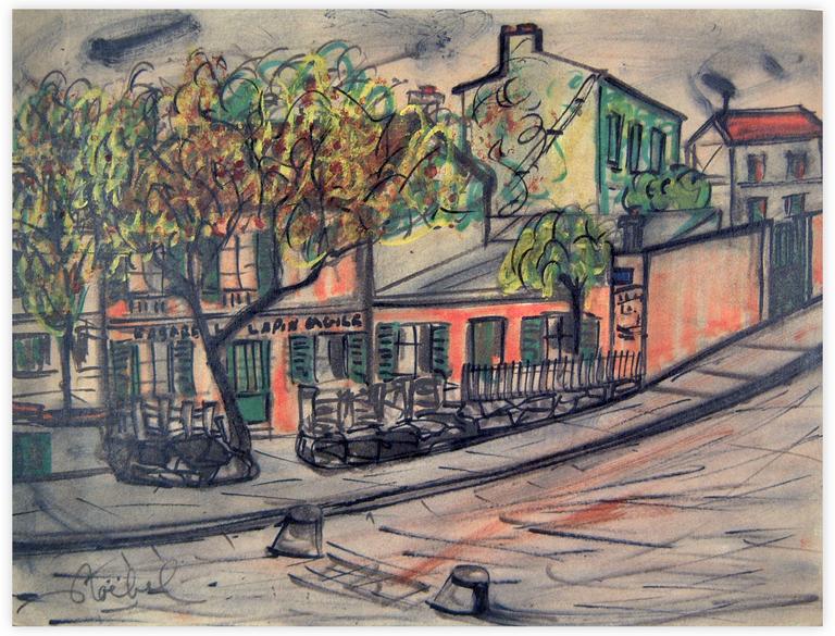 Catalogue raisonné, Edgar Stoëbel, "au lapin agile" (vue de Montmartre ?) - landscape — 