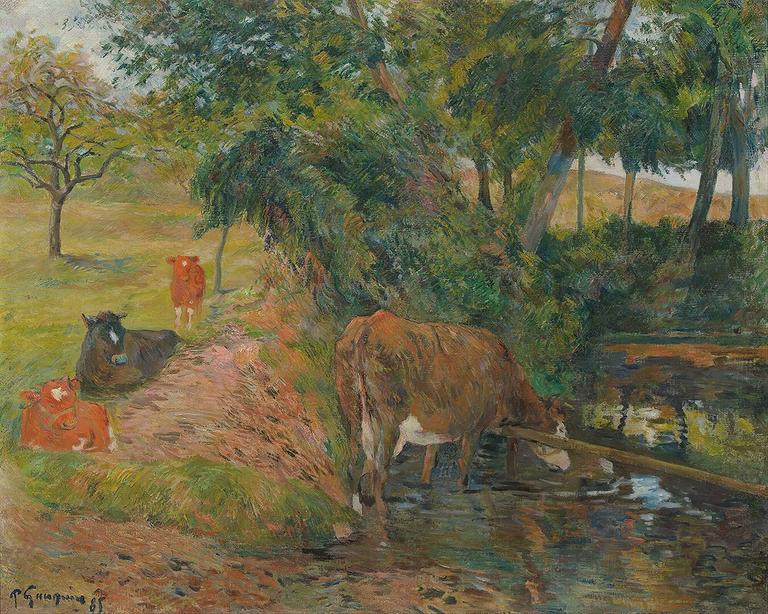 Catalogue raisonné, Paul Gauguin, Vaches près de Dieppe ou Vaches au repos, 1885
