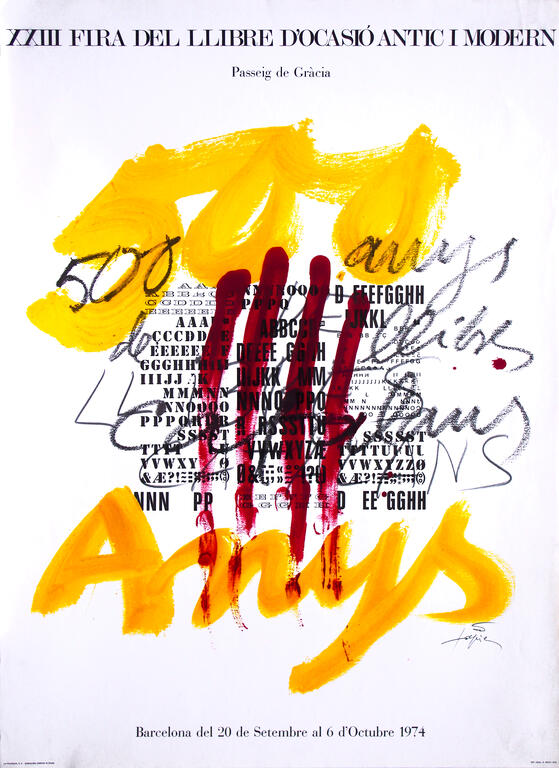 Affiche de Antoni Tàpies, salon du livre, 1974