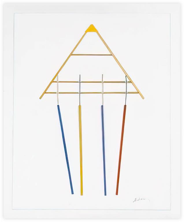 Catalogue raisonné, Albert Chubac, Collage géométrique au trianle et éléments suspendus