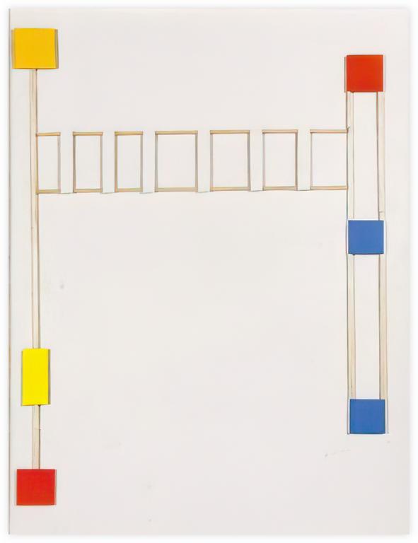 Catalogue raisonné, Albert Chubac, Collage construction aux 5 carrés colorés et au rectangle jaune