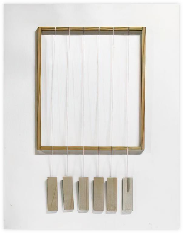 Catalogue raisonné, Albert Chubac, Collage en bois naturel aux six éléments suspendus