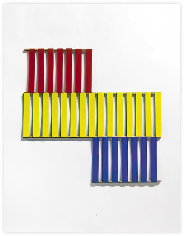 Catalogue raisonné, Albert Chubac, Collage aux lamelles jaunes, bleues et rouges