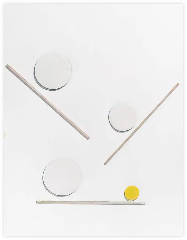 Catalogue raisonné, Albert Chubac, Collage aux baguettes et au disque jaune 