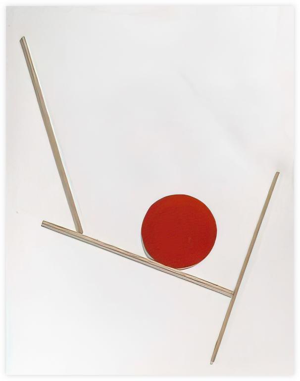 Catalogue raisonné, Albert Chubac, Collage aux trois baguettes et au cercle rouge