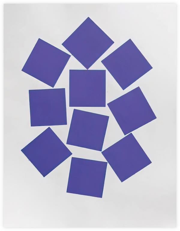 Catalogue raisonné, Albert Chubac, Collage aux carrés bleus éparpillés
