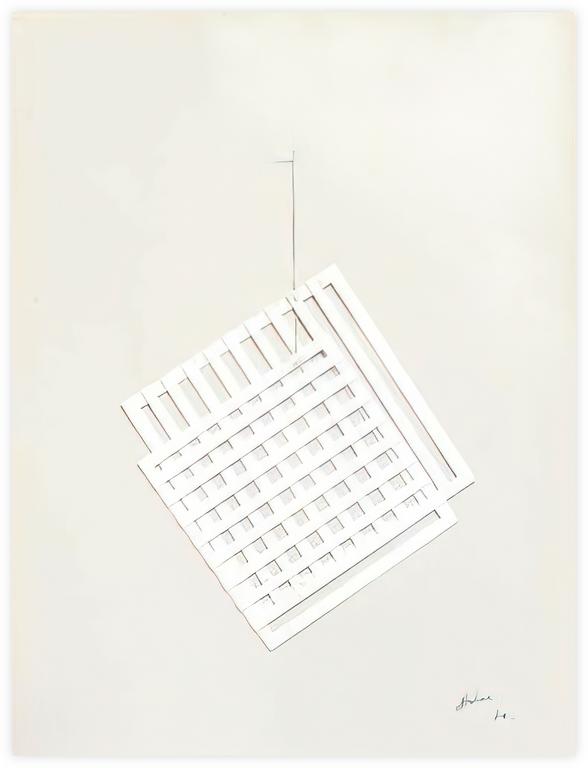 Catalogue raisonné, Albert Chubac, Collage blanc aux grilles superposées, 1971