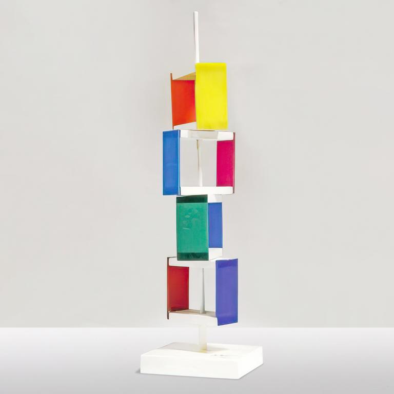 Catalogue raisonné, Albert Chubac, Sculpture modifiable, mât aux plexiglas colorés, 1973
