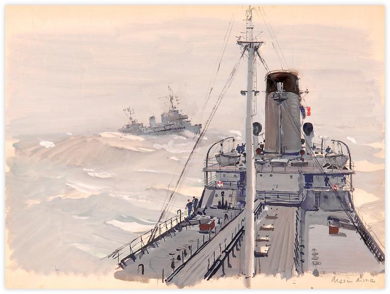 Catalogue raisonné, Marin Marie, Le Pont du Rhône, pétrolier de la Marine Nationale