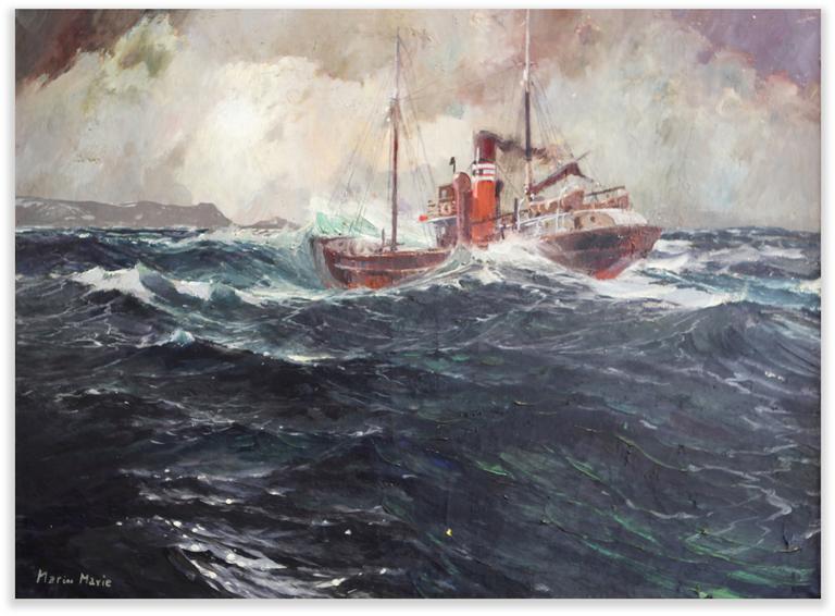 Catalogue raisonné, Marin Marie, Remorqueur dans la tempête