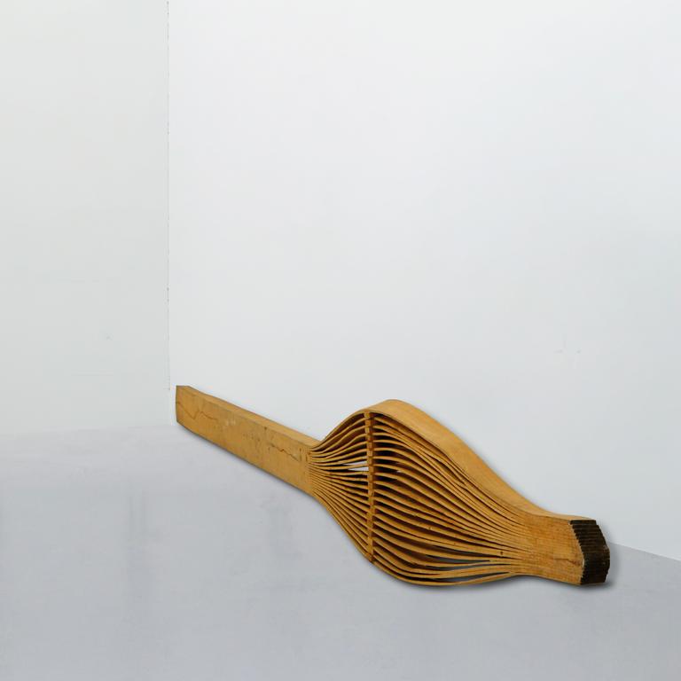 Toni Grand, sculpture Bois vert collé avec entretoises, 1974