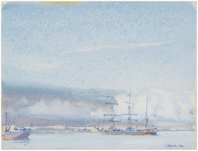 Catalogue raisonné, Marin Marie, Trois-mâts au mouillage dans une rade d'Amérique du Sud