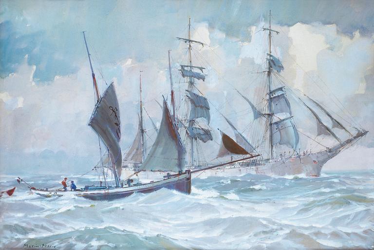 Catalogue raisonné, Marin Marie, Trois-mâts barque et bisquine sortant de Saint-Malo