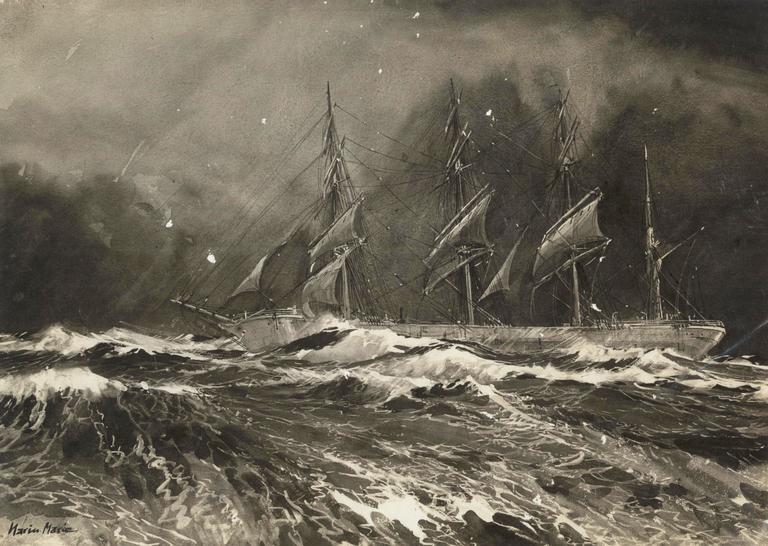 Catalogue raisonné, Marin Marie, Quatre-mâts dans la tempête