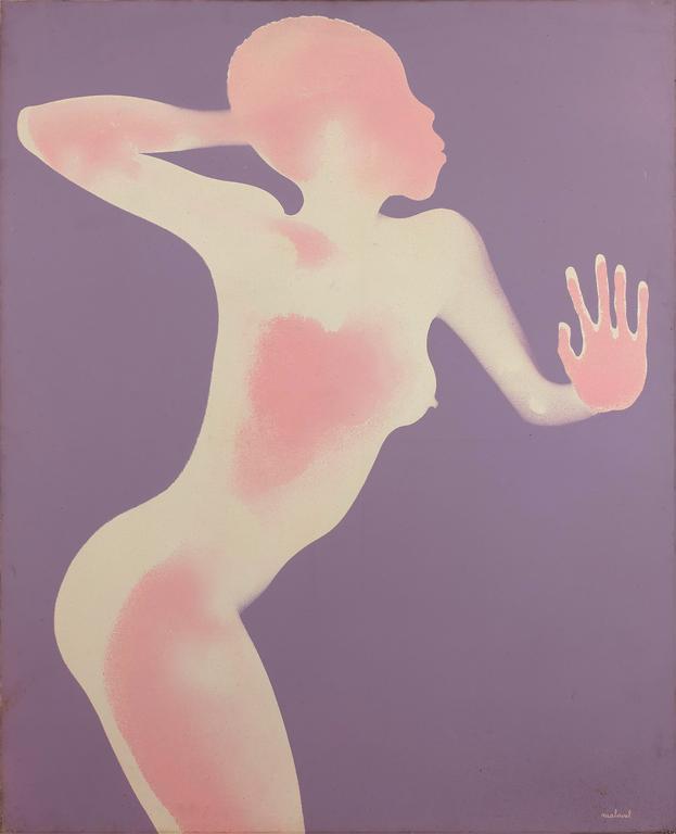 Catalogue raisonné, Robert Malaval, Sherry Van Dike dans son propre rôle (empreinte rose sur fond mauve) - 1967