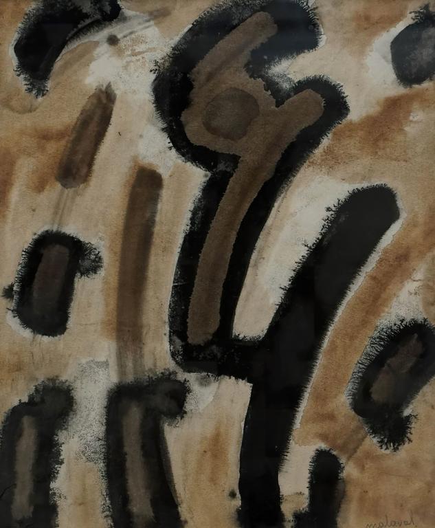 Catalogue raisonné, Robert Malaval, Sans titre (lavis ocre) - circa 1957-1959