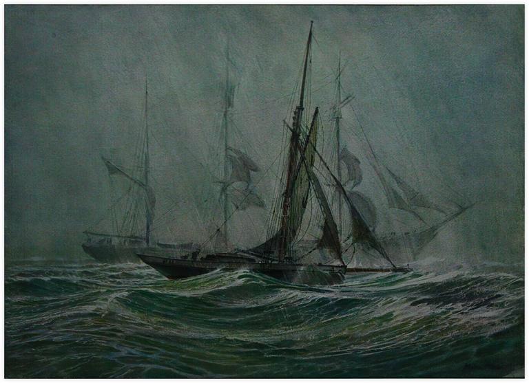 Catalogue raisonné, Marin Marie, Pilote et trois-mâts dans la tempête