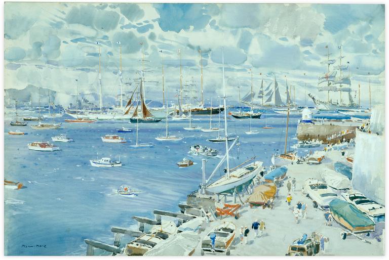 Catalogue raisonné, Marin Marie, En rade de Cascaes, 1956