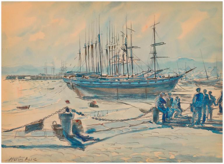 Catalogue raisonné, Marin Marie, Sans titre (Marins au repos à Cancale), 1931