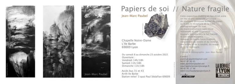 Carton d'invitation exposition Papiers de soi // Nature fragile Jean-Marc Paubel