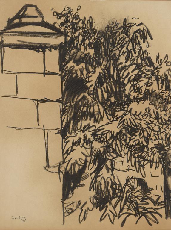 Jean Legros, Sans titre au mur et arbre, 1945