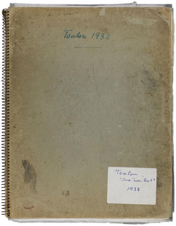 Carnet de dessins, "Toulon 1932, à bord du "Jean-Bart"