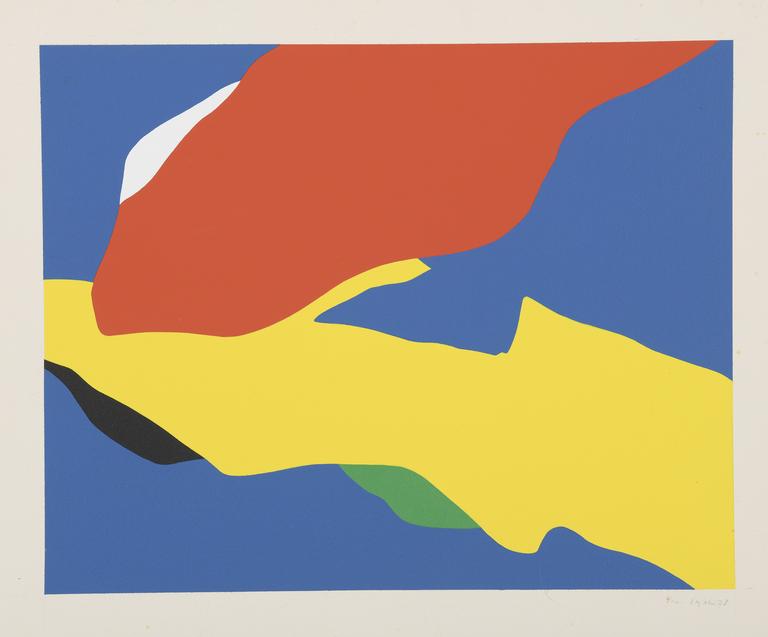 jean Legros, Pochoir Nuages (jaune oblique), 1978