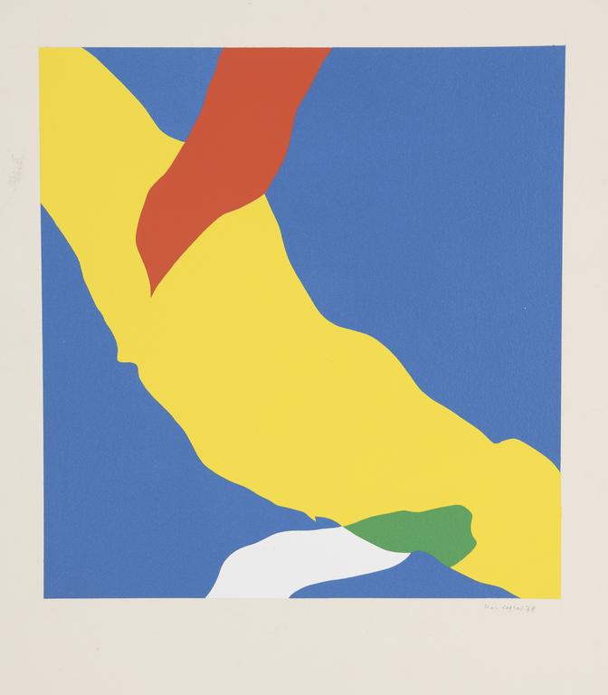 jean Legros, Pochoir Nuages (jaune diagonale), 1978