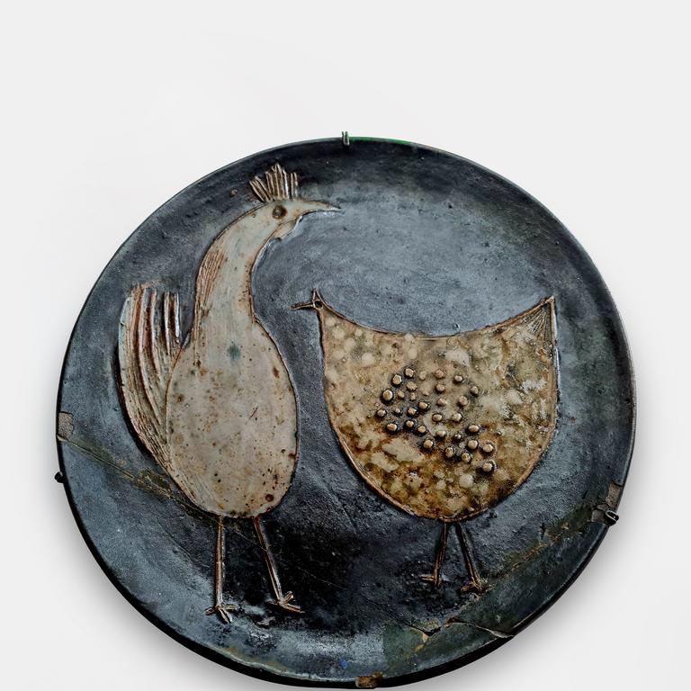 Jean Lerat, Coq et poule (plat), 1959