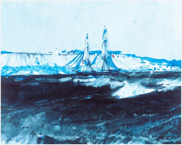 Catalogue raisonné, Marin Marie, Sans titre (voilier près de la côte)