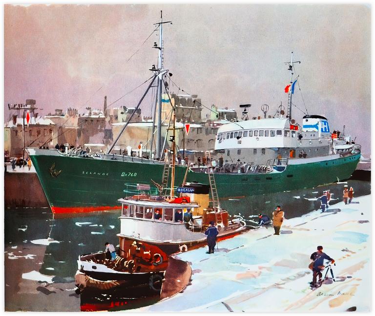 Marin Marie, Sortie de Bordeaux d'un chalutier, 1965